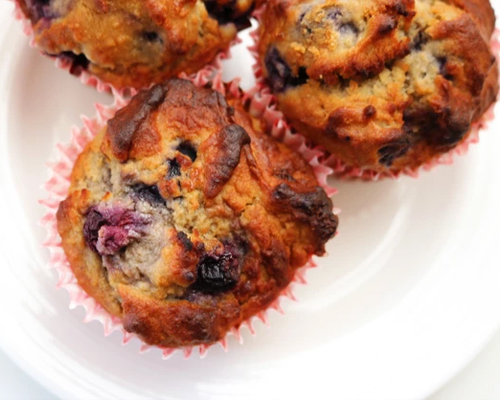 Blueberry & Banana Buckwheat Muffins